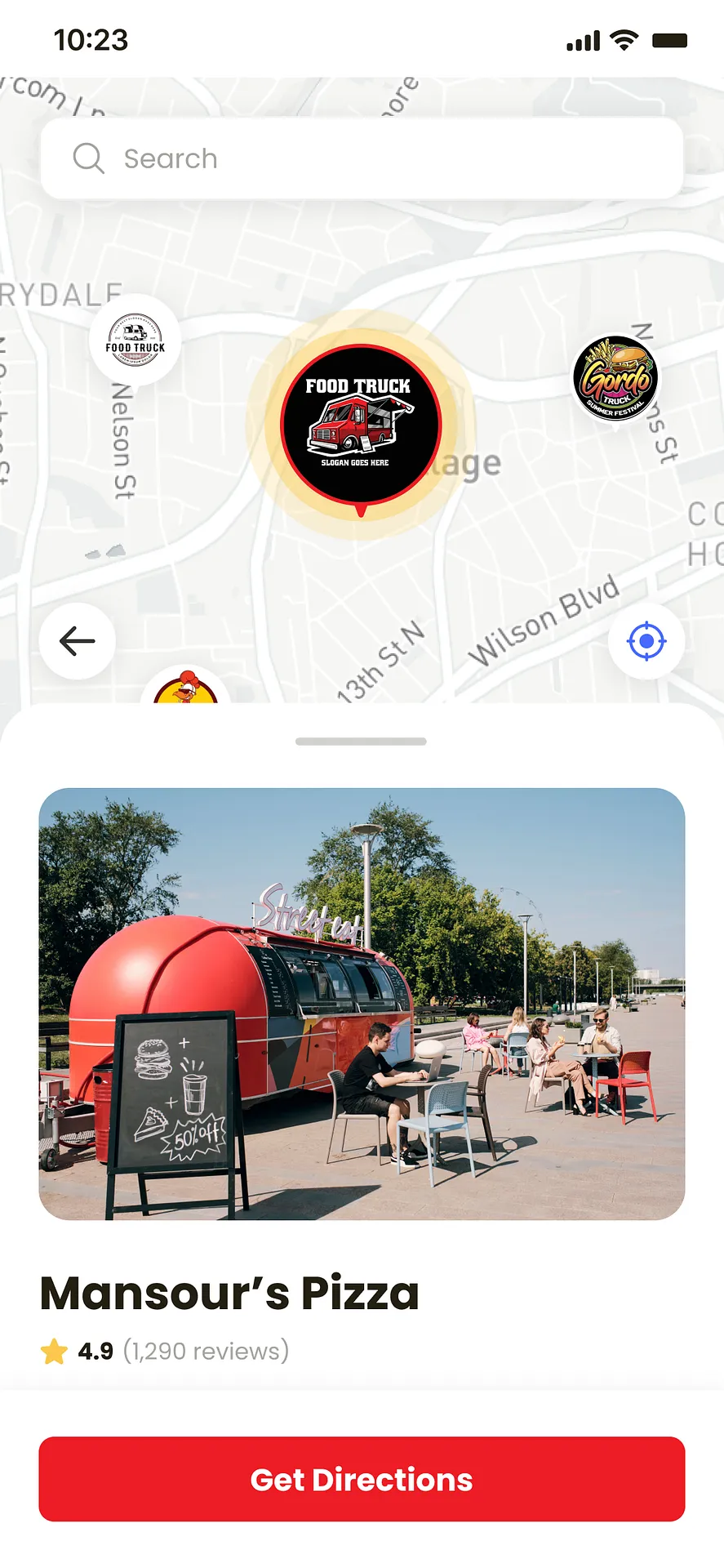 We Hungry mobile app mockup one
