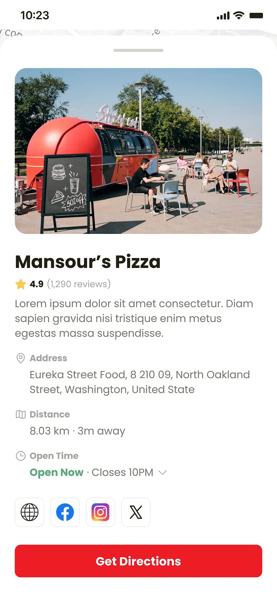 We Hungry mobile app mockup two