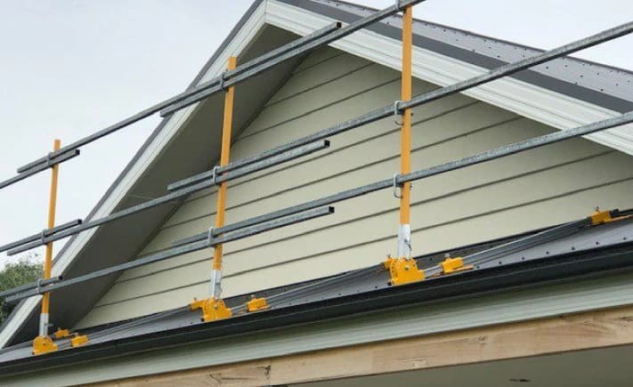 Australian Scaffolds edge protection installed on a roof